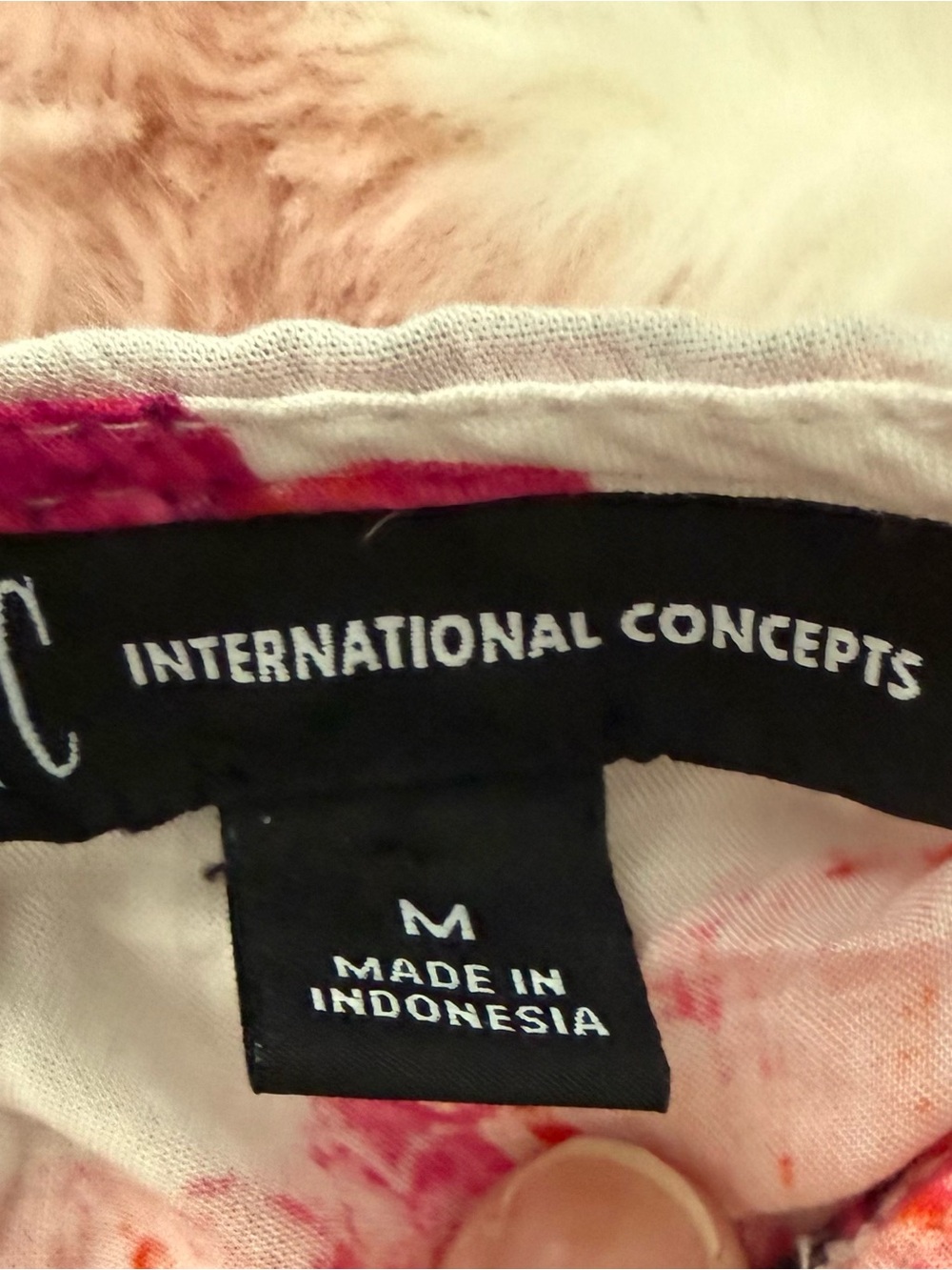 INC International Concepts White Camisole with Fuchsia & Coral Floral Print - Picture 4 of 5